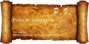 Putnik Violetta névjegykártya